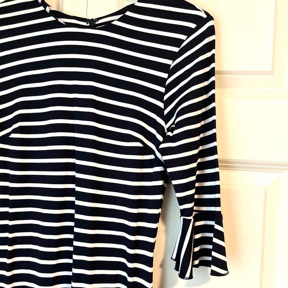 Banana Republic Casual Women Stripes Dress Solid Cotton Spandex size 4 Navy WHT - Picture 13 of 16